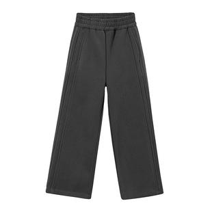 半度闲女大童秋冬装加绒长裤洋气25新款女孩冬季加厚运动长裤子潮