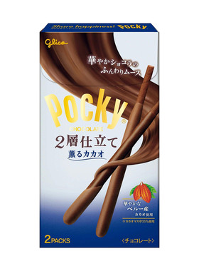 日本进口零食 Glico格力高Pocky双层可可慕斯 芳香浓郁可可饼干棒