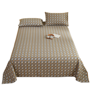 原棉老粗布床单三件套学生宿舍机水洗床套单双人加厚款单件床垫子