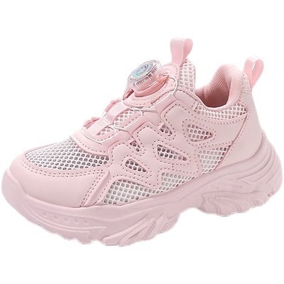 夏季镂空透气旋转纽扣儿童老爹鞋