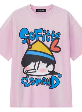Sofitte女士艺术家联名做旧喷色匹诺曹印花短袖T恤银泰百货301355