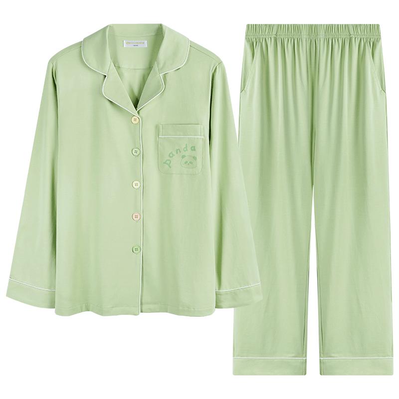 好波【冰瓷棉系列】长袖长裤睡衣女春夏家居服可外穿睡衣HJZ2507