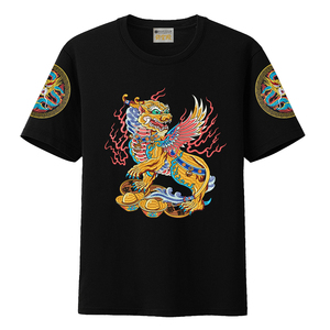 中国风龙袍刺绣短袖刺绣中国风