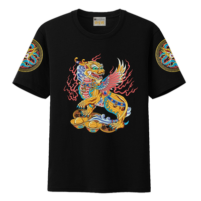 中国风龙袍刺绣短袖刺绣中国风