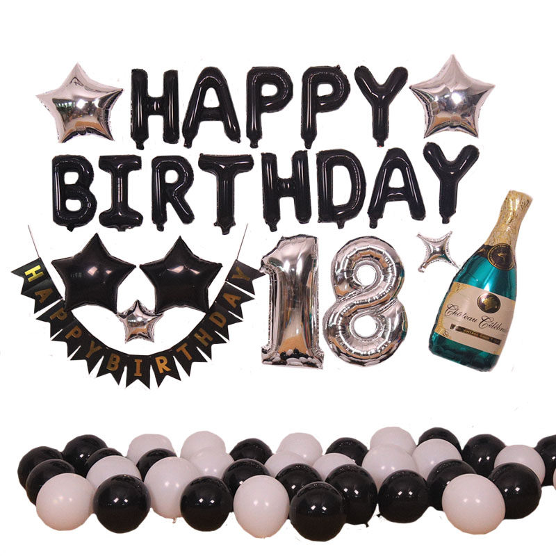 成人生日趴派对装饰闺蜜唯美网红生日布置男女朋友浪漫惊喜表白场
