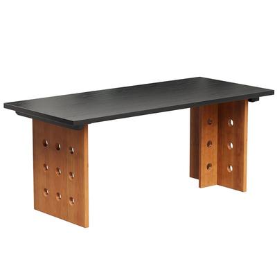 实木洞洞书桌靠窗中古风电脑桌