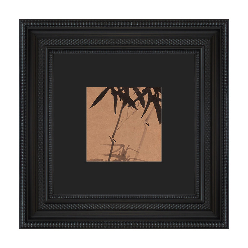 中古风玄关餐厅软装饰画小资高级感卧室书房挂画复古竹子意境壁画