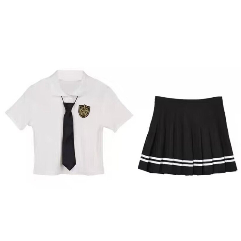 学院风jk制服套装女春夏韩系校服穿搭学生装上衣领带百褶裙两件套