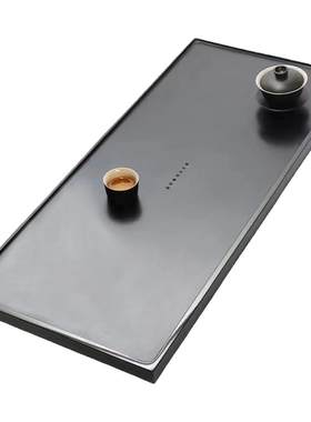 家用乌金石茶盘整块手工抛光简约