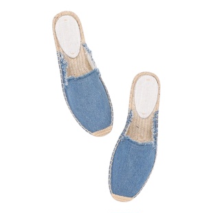 民族风刺绣绣花鞋平底草编渔夫鞋百搭休闲鞋一脚蹬懒人帆布拖鞋女