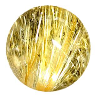 钛晶单珠散珠16mm隔珠天然水晶饰品手工串珠老矿金发晶珠DIY配件