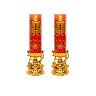 喜字蜡烛 LED电子蜡烛灯结婚拜堂喜烛婚礼电池插电两用新款防风