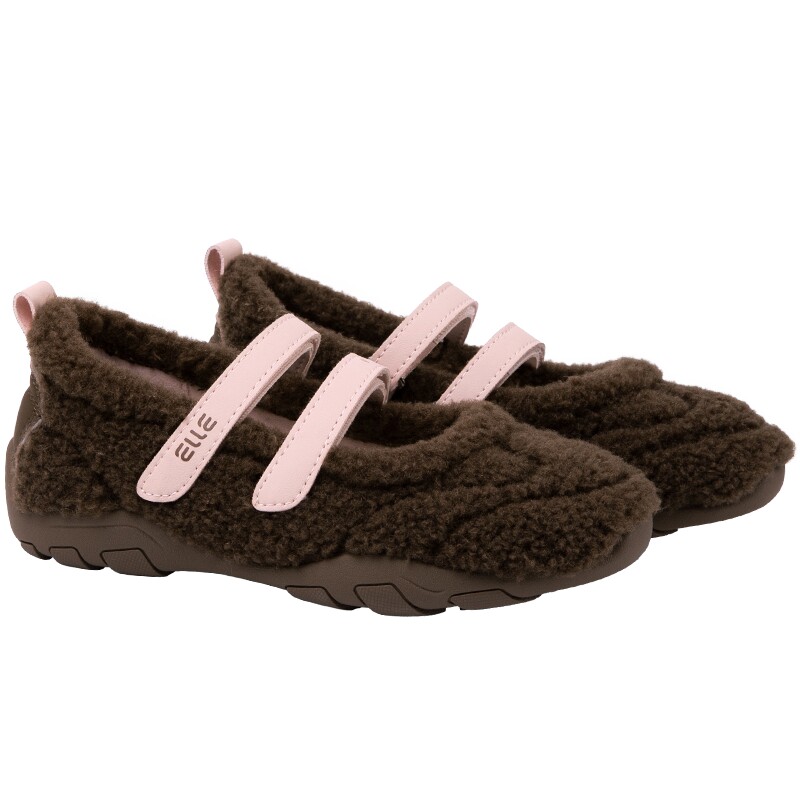 ELLEkids女童加绒玛丽珍单鞋