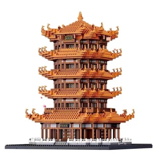 黄鹤楼积木男孩建筑拼装益智拼图儿童玩具女孩生日礼物2025新款