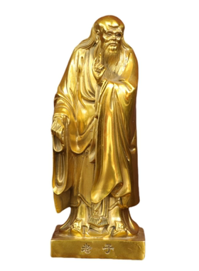 纯黄铜老子铜像摆件家居书房摆饰
