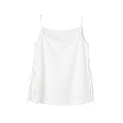 法式荷叶边领重工打揽吊带上衣