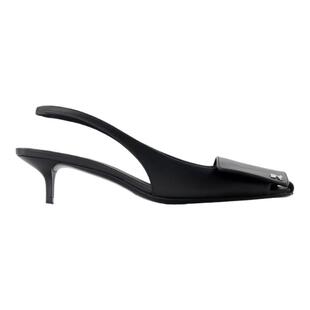 活希源 Courreges Fold Kitten 高跟鞋 - 皮质 - 黑色