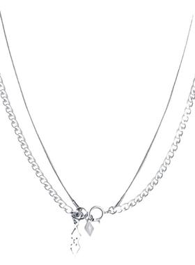 双层叠戴钛钢蛇骨链男项链不褪色