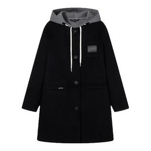 TeenieWeenie小熊奥莱两件套通勤双面毛呢大衣卫衣连帽外套