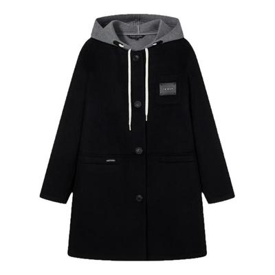 TeenieWeenie小熊女装两件套休闲风通勤双面毛呢大衣卫衣连帽外套