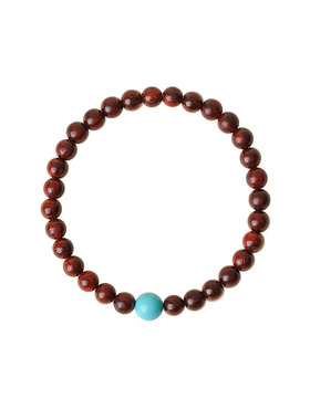 山川心语小叶紫檀绿松石招财手串