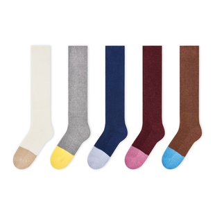 上森羊毛袜子女款小腿袜黄色秋冬季显瘦搭配靴子新款灰色堆堆长袜