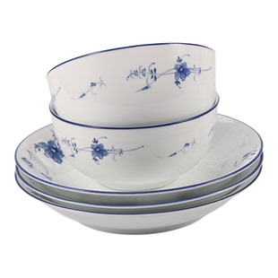 三环陶瓷16件套青花餐具套装家用碗碟盘子乔迁新居礼品餐具礼盒