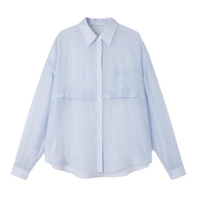 TKYSHOP浅蓝色长袖衬衫