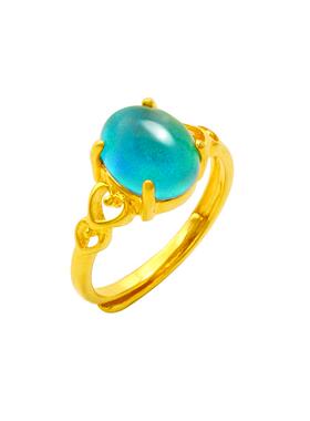 变色戒指越南沙金首饰水晶网红