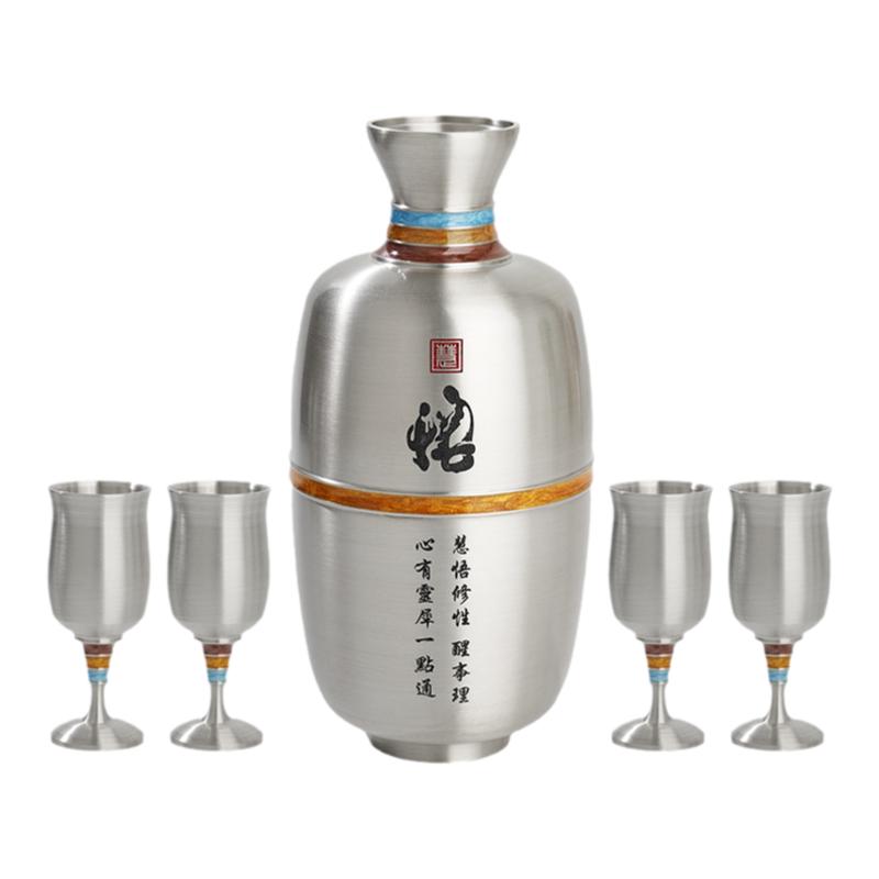 纯锡酒具白酒黄酒分酒器家用酒壶套装复古高档酒壶白酒杯礼盒包装