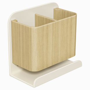 免打孔木纹梳子收纳筒浴室牙膏剃须刀置物架壁挂式放梳子收纳架子