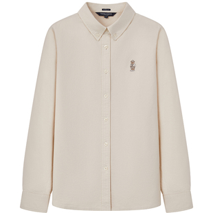 【赵露思同款】TeenieWeenie小熊女衬衫26春款学院风多色翻领衬衣