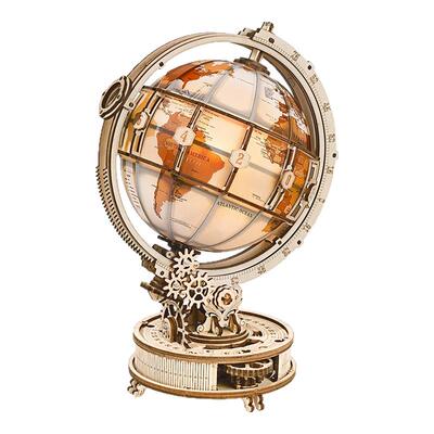 若客官方正品木质制地球仪自动转