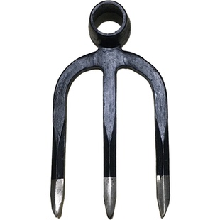 军印道轨钢锻打三齿四齿叉锄农用全钢锄头翻地开荒加厚一体刨地器