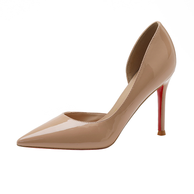 2025新款漆皮黑色红底单鞋