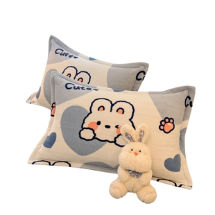 牛奶绒枕头枕芯家用带枕套护颈椎助睡眠学生宿舍男一对装舒适卡通