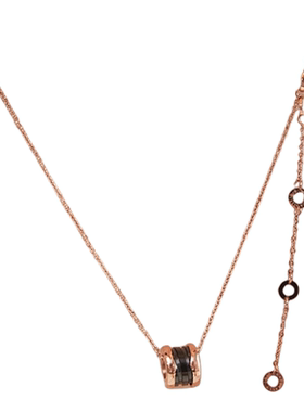 玫瑰金彩金陶瓷小蛮腰项链女