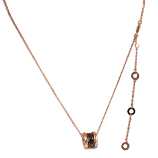 小红人慈善款项链男女黑陶瓷弹簧小蛮腰锁骨链2024新款情侣不掉色