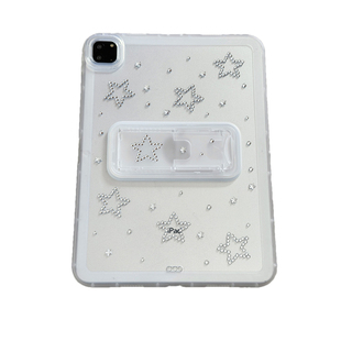 ins韩风立体钻石星星透明支架可调节适用苹果三星华为2025ipadpro保护套平板Air34678壳第十代小米Matepad女S