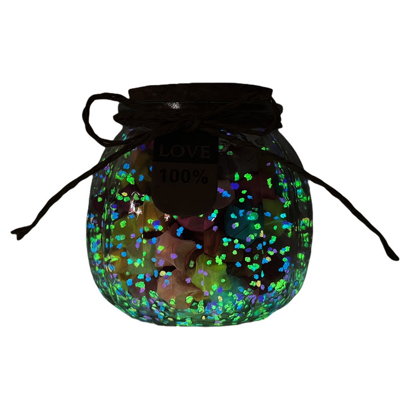 DIY星空瓶流沙瓶荧光沙粒夜光许愿瓶创意彩虹瓶材料包发光玻璃瓶