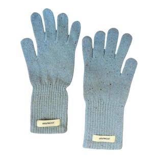 100%羊毛韩版新款彩色点点手套女冬季学生可爱纯色露指可触屏保暖