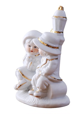 欧式老陶瓷情侣小天使装饰摆件
