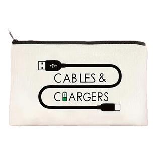 充电数据线收纳袋2025新款学生文具袋大容量可爱卡通化妆包女男