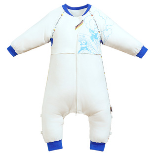 纽贝乐恒温睡袋婴儿秋冬款分腿防踢被宝宝连体哈衣儿童天竹棉睡衣