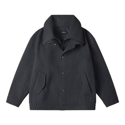 假两件毛呢面料外套短款大衣