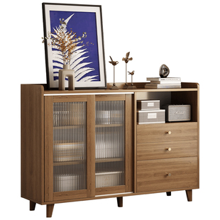 餐边柜酒柜客厅靠墙一体实木腿茶水柜新款家用置物斗柜厨房橱柜子