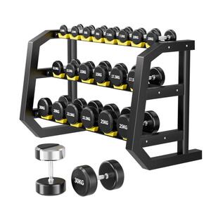 研博哑铃套装组合包胶纯钢男士健身房专用商用专业全套家用器材