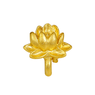 老克勒18K金万能扣吊坠扣足金荷花项链项坠扣手链扣配件配饰扣女