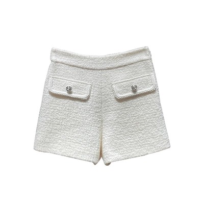 小香风羊毛呢短裤女秋冬季新款