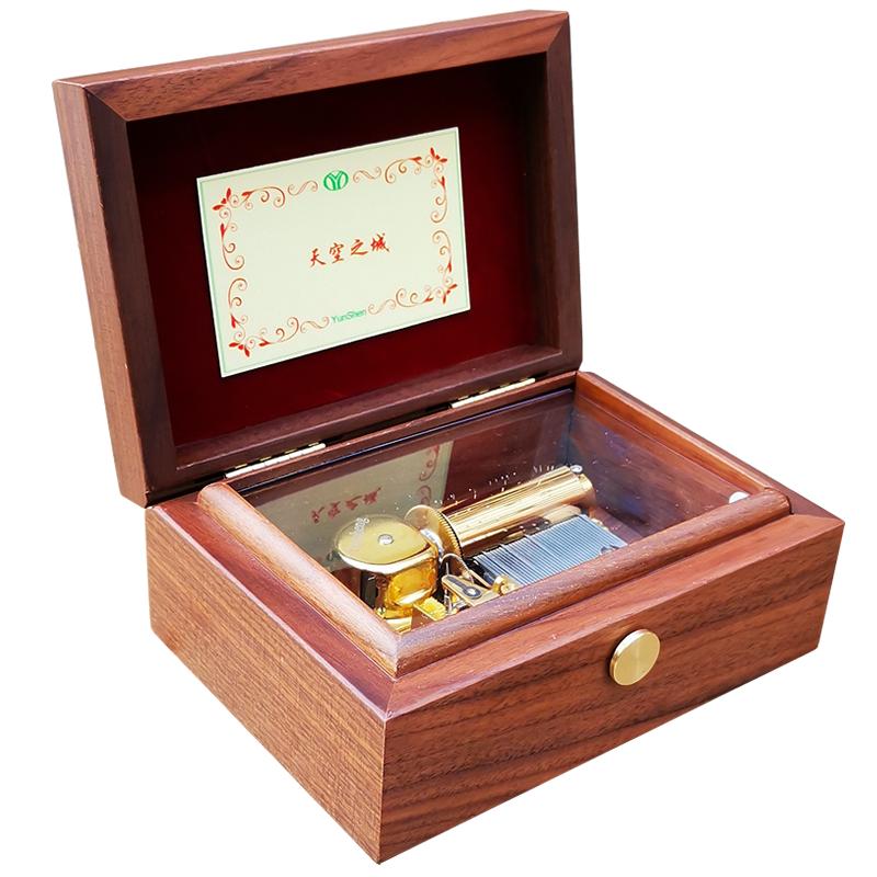 日本sankyo木质八音盒音乐盒天空之城生日礼物女生男生创意定制